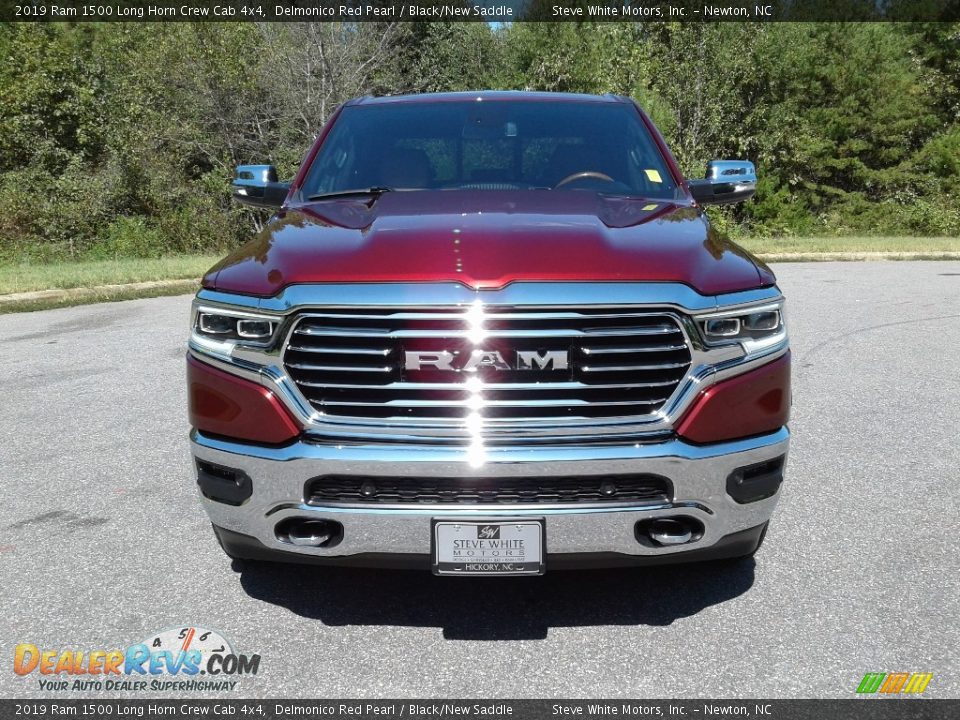 2019 Ram 1500 Long Horn Crew Cab 4x4 Delmonico Red Pearl / Black/New Saddle Photo #3