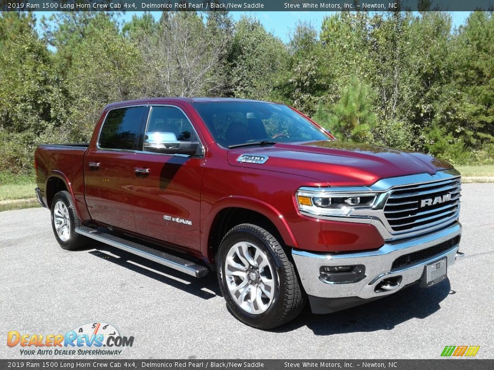 2019 Ram 1500 Long Horn Crew Cab 4x4 Delmonico Red Pearl / Black/New Saddle Photo #4