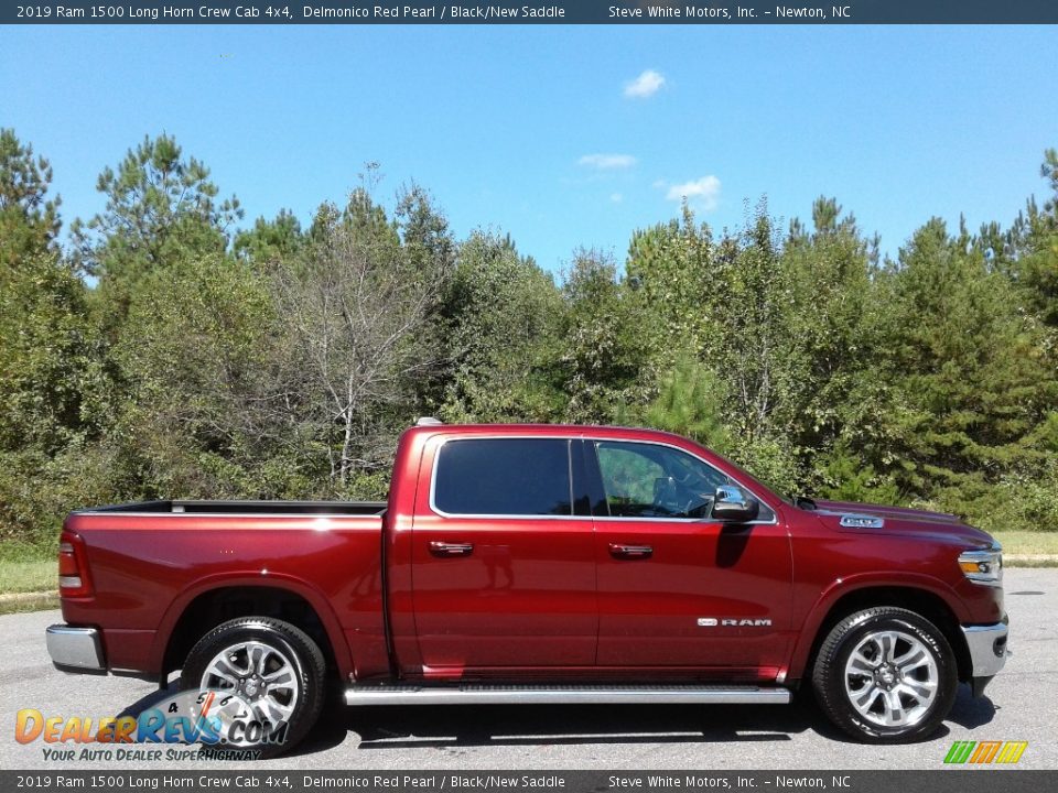 2019 Ram 1500 Long Horn Crew Cab 4x4 Delmonico Red Pearl / Black/New Saddle Photo #5