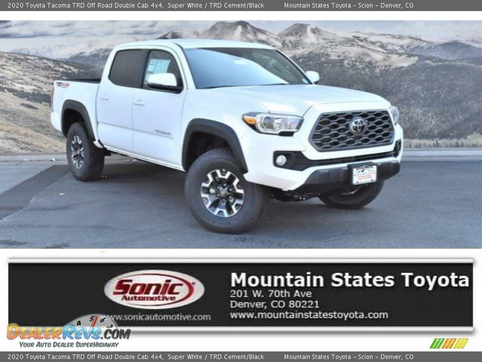 2020 Toyota Tacoma TRD Off Road Double Cab 4x4 Super White / TRD Cement/Black Photo #1