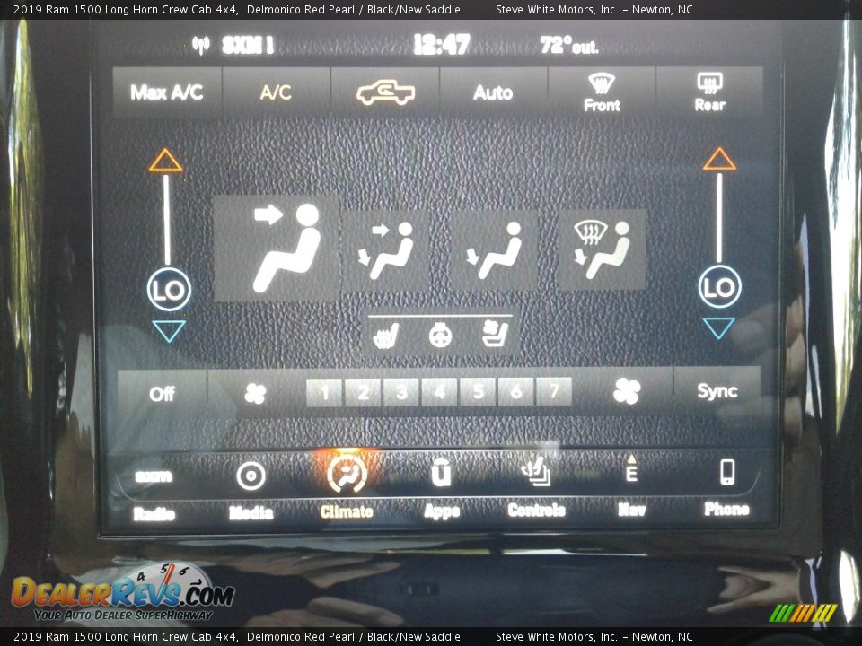 2019 Ram 1500 Long Horn Crew Cab 4x4 Delmonico Red Pearl / Black/New Saddle Photo #25