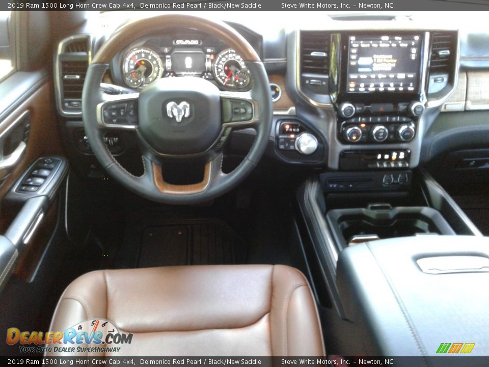 2019 Ram 1500 Long Horn Crew Cab 4x4 Delmonico Red Pearl / Black/New Saddle Photo #33