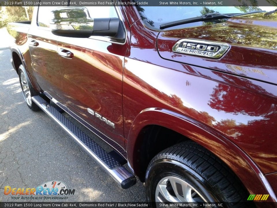 2019 Ram 1500 Long Horn Crew Cab 4x4 Delmonico Red Pearl / Black/New Saddle Photo #34