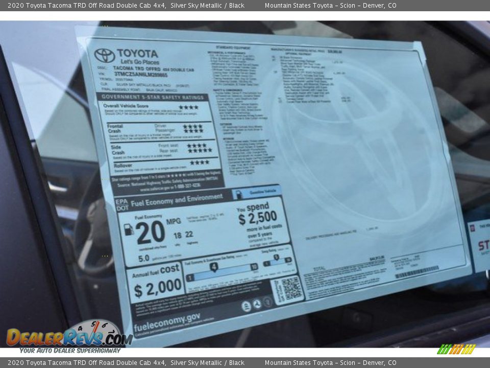 2020 Toyota Tacoma TRD Off Road Double Cab 4x4 Silver Sky Metallic / Black Photo #11