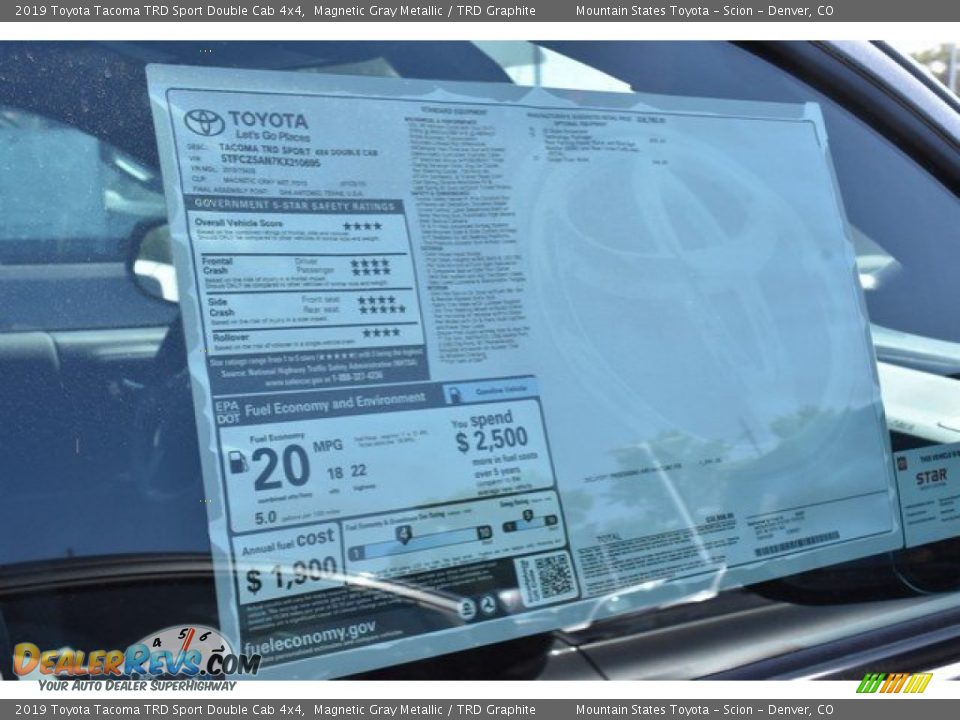 2019 Toyota Tacoma TRD Sport Double Cab 4x4 Magnetic Gray Metallic / TRD Graphite Photo #10