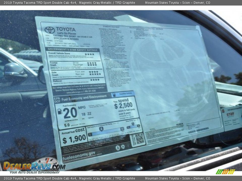 2019 Toyota Tacoma TRD Sport Double Cab 4x4 Magnetic Gray Metallic / TRD Graphite Photo #10