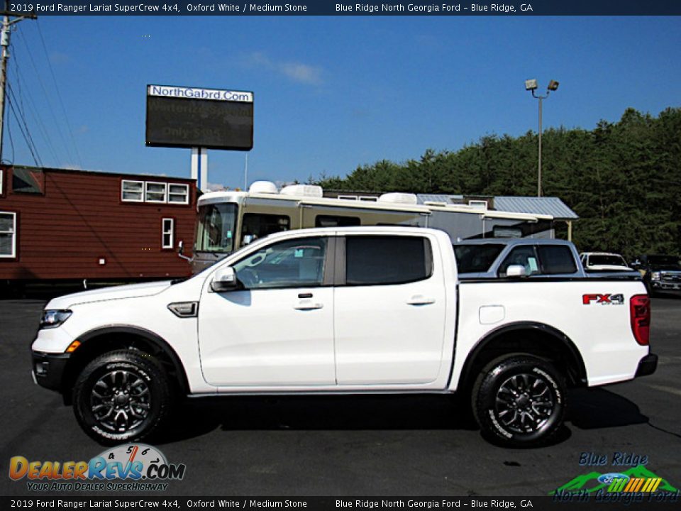 2019 Ford Ranger Lariat SuperCrew 4x4 Oxford White / Medium Stone Photo #2