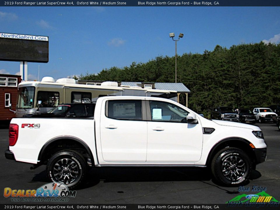 2019 Ford Ranger Lariat SuperCrew 4x4 Oxford White / Medium Stone Photo #6