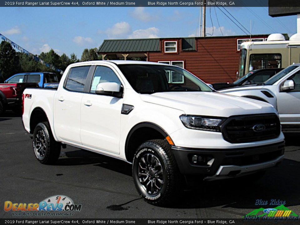 2019 Ford Ranger Lariat SuperCrew 4x4 Oxford White / Medium Stone Photo #7