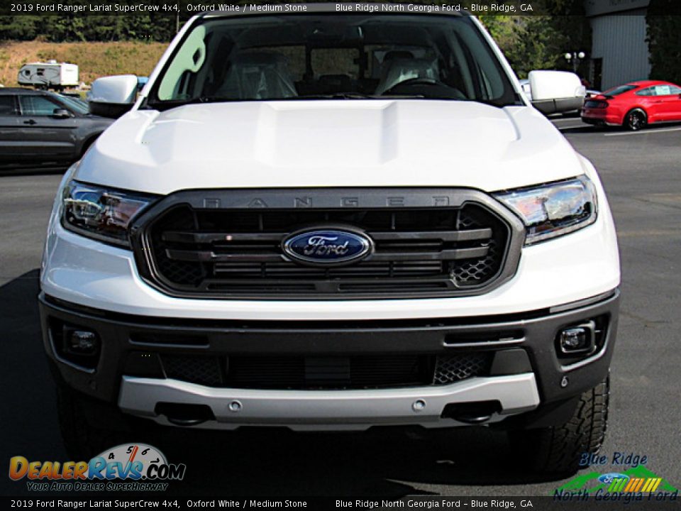 2019 Ford Ranger Lariat SuperCrew 4x4 Oxford White / Medium Stone Photo #8