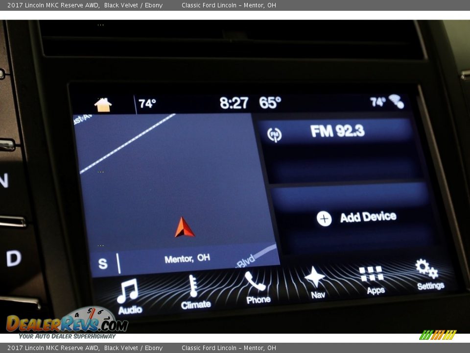 2017 Lincoln MKC Reserve AWD Black Velvet / Ebony Photo #10