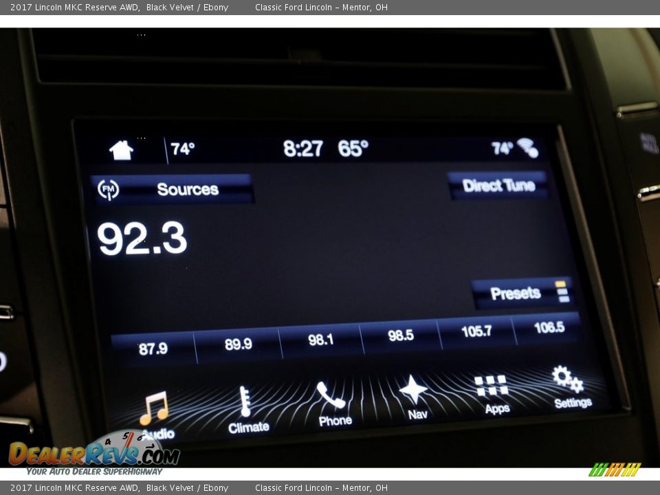 2017 Lincoln MKC Reserve AWD Black Velvet / Ebony Photo #11