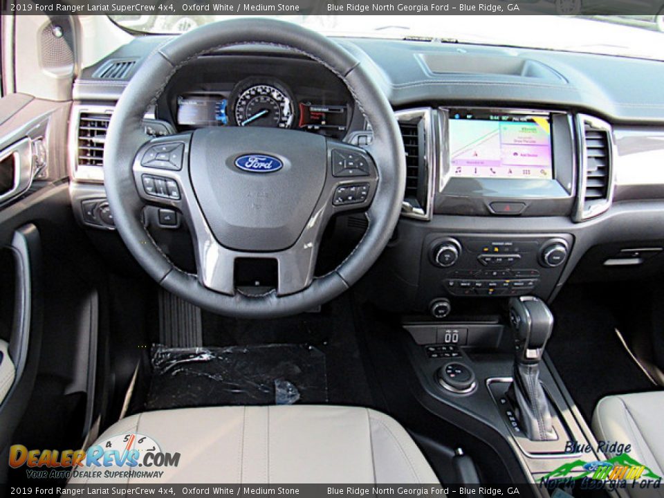 2019 Ford Ranger Lariat SuperCrew 4x4 Oxford White / Medium Stone Photo #14