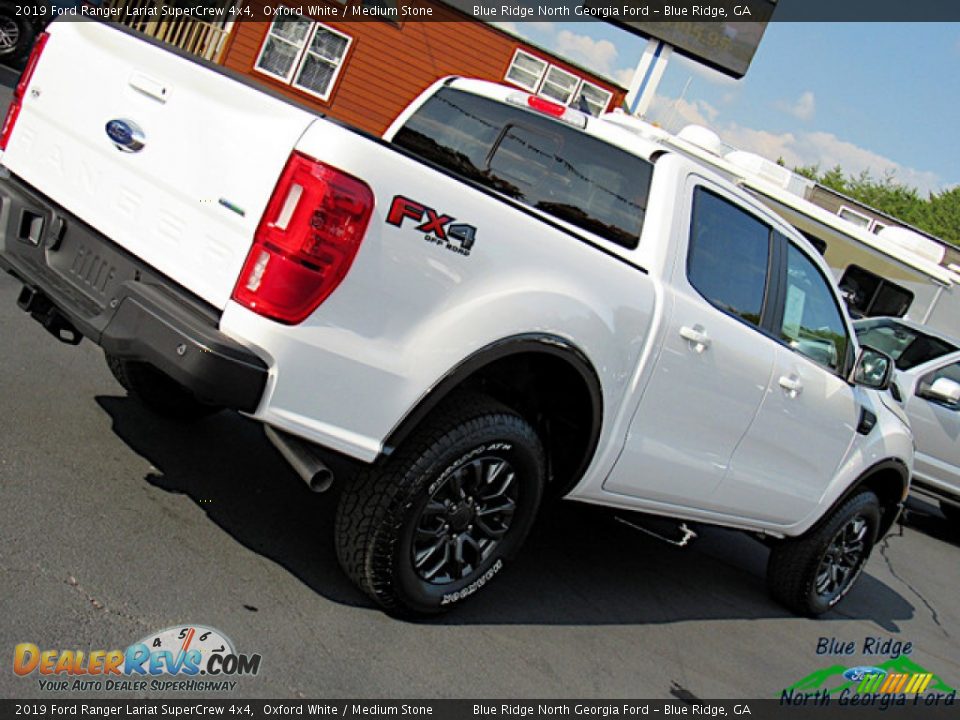 2019 Ford Ranger Lariat SuperCrew 4x4 Oxford White / Medium Stone Photo #32
