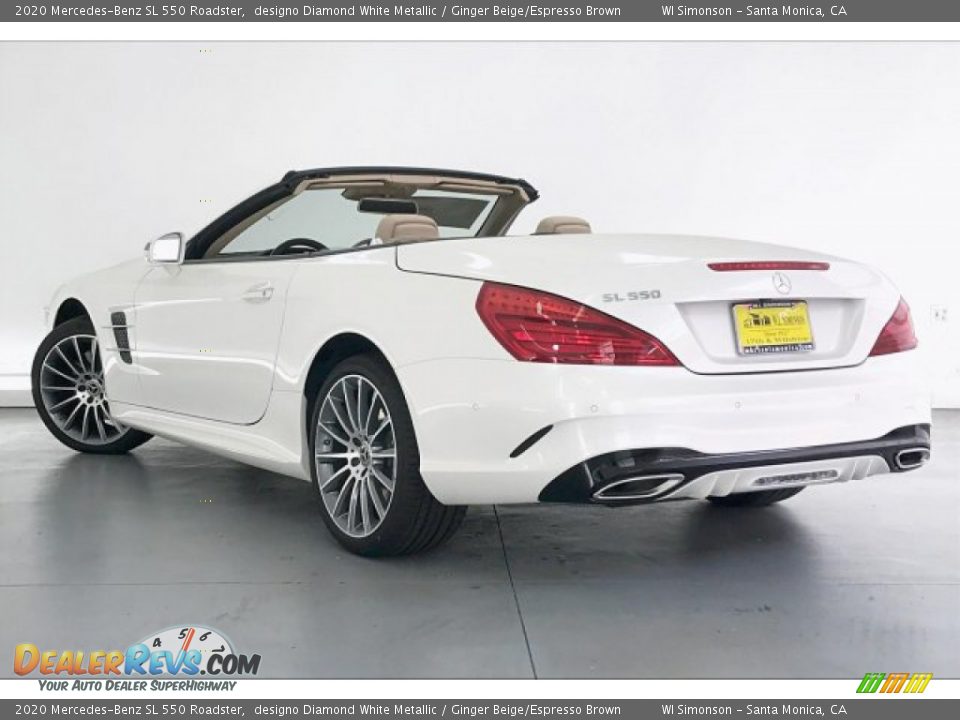 2020 Mercedes-Benz SL 550 Roadster designo Diamond White Metallic / Ginger Beige/Espresso Brown Photo #2
