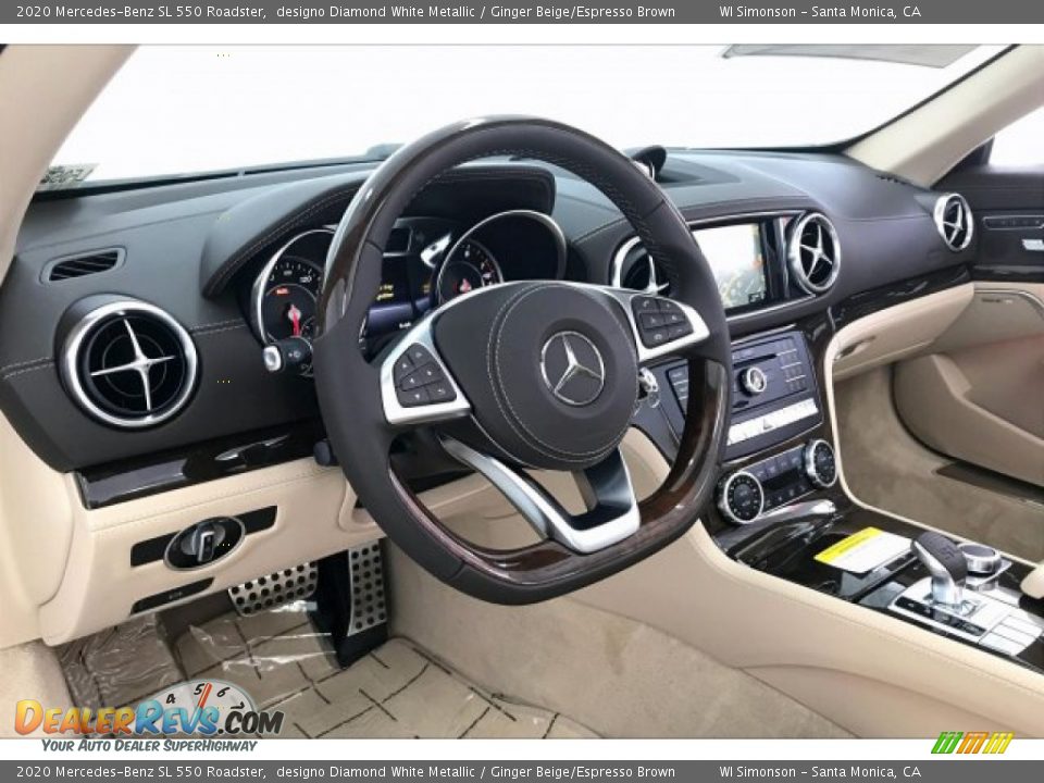 2020 Mercedes-Benz SL 550 Roadster designo Diamond White Metallic / Ginger Beige/Espresso Brown Photo #4