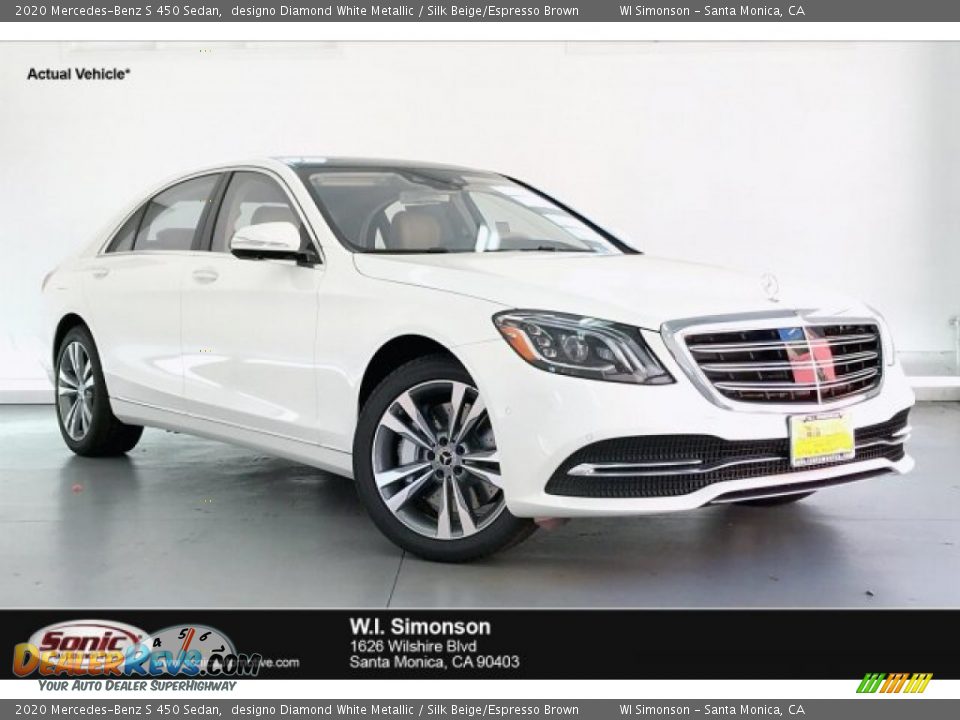 2020 Mercedes-Benz S 450 Sedan designo Diamond White Metallic / Silk Beige/Espresso Brown Photo #1