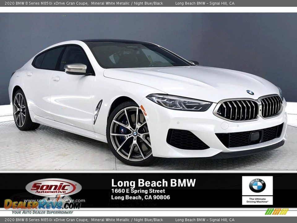 2020 BMW 8 Series M850i xDrive Gran Coupe Mineral White Metallic / Night Blue/Black Photo #1