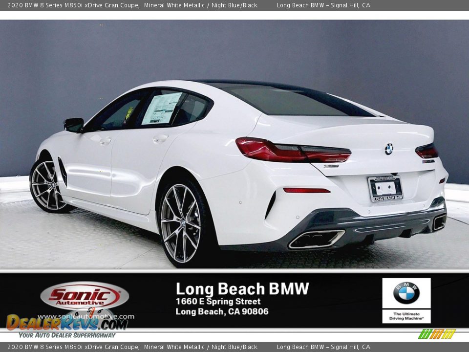 2020 BMW 8 Series M850i xDrive Gran Coupe Mineral White Metallic / Night Blue/Black Photo #2