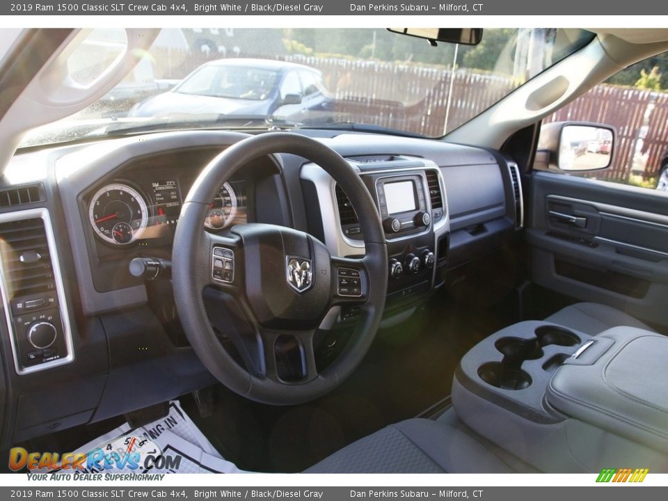 2019 Ram 1500 Classic SLT Crew Cab 4x4 Bright White / Black/Diesel Gray Photo #10