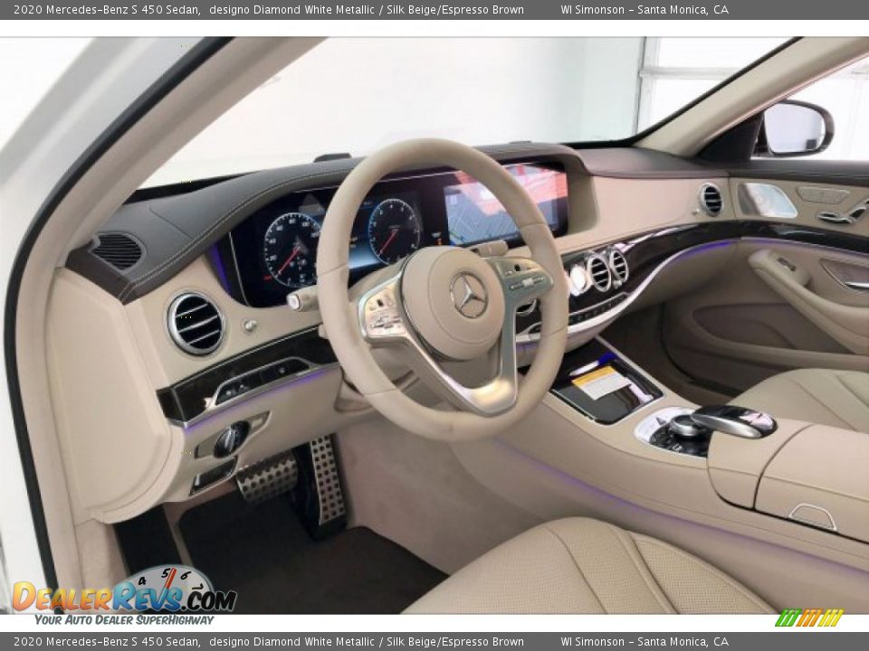 Silk Beige/Espresso Brown Interior - 2020 Mercedes-Benz S 450 Sedan Photo #4
