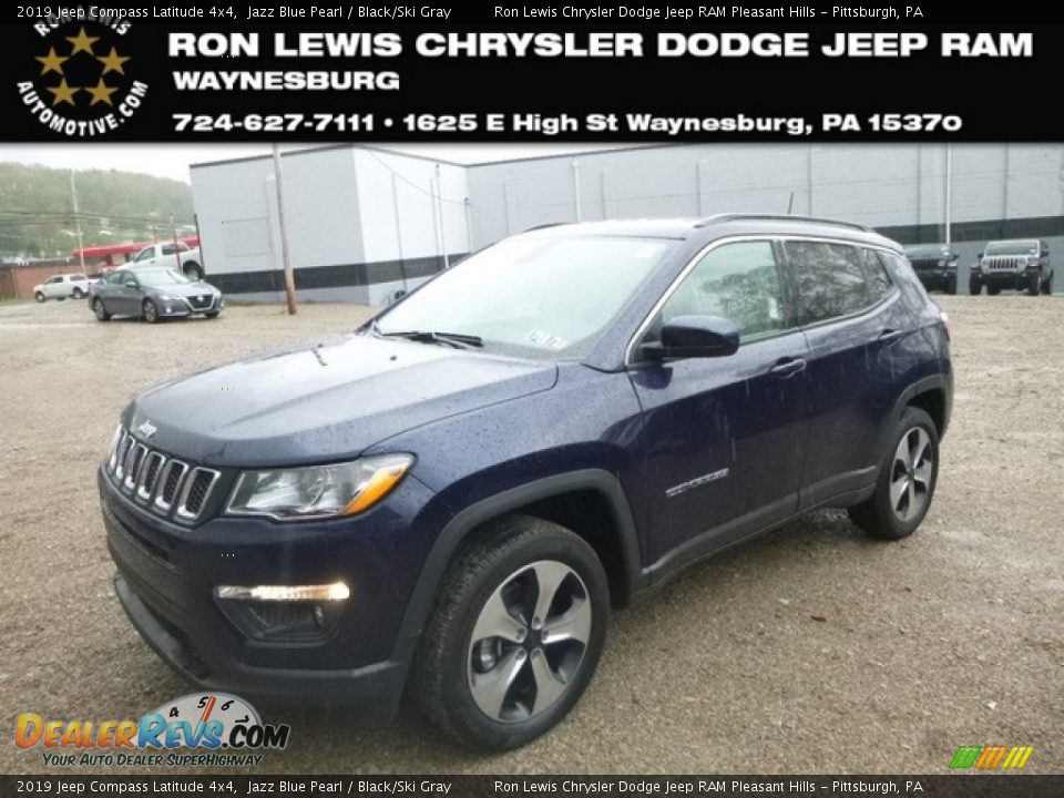 2019 Jeep Compass Latitude 4x4 Jazz Blue Pearl / Black/Ski Gray Photo #1