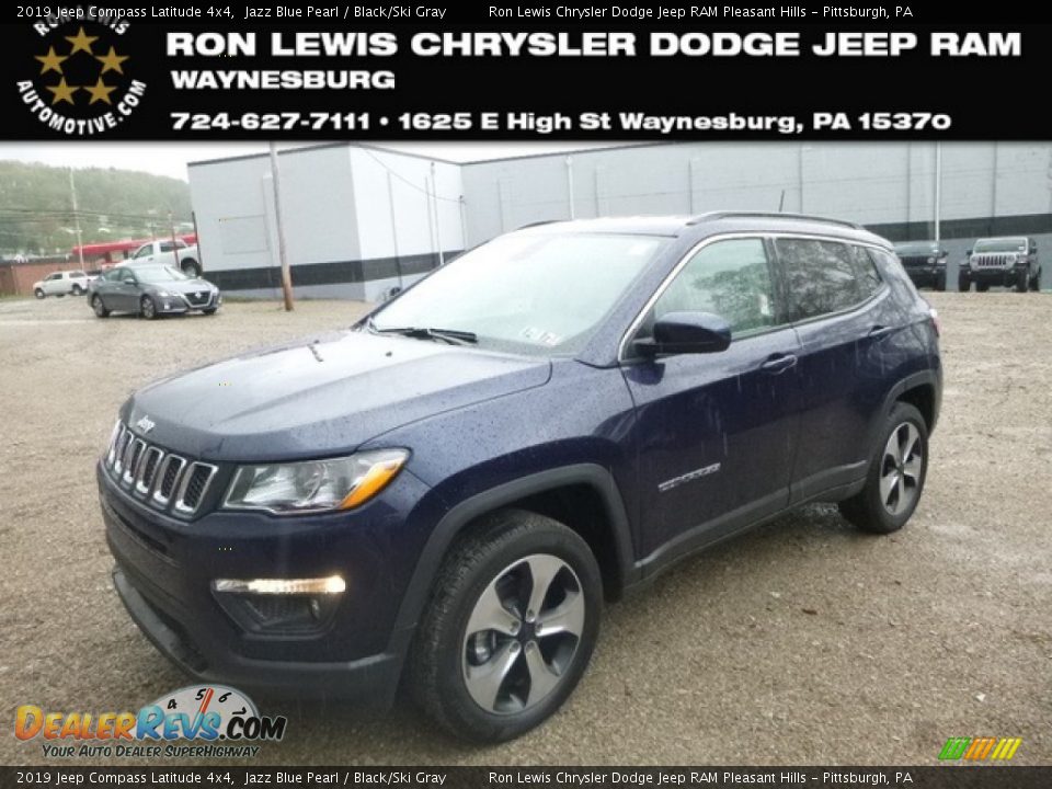 2019 Jeep Compass Latitude 4x4 Jazz Blue Pearl / Black/Ski Gray Photo #1