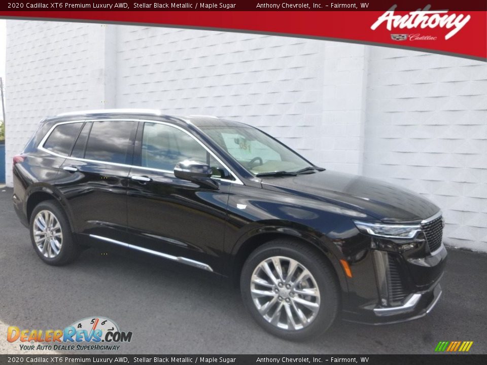 2020 Cadillac XT6 Premium Luxury AWD Stellar Black Metallic / Maple Sugar Photo #1