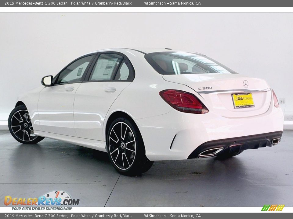 2019 Mercedes-Benz C 300 Sedan Polar White / Cranberry Red/Black Photo #2