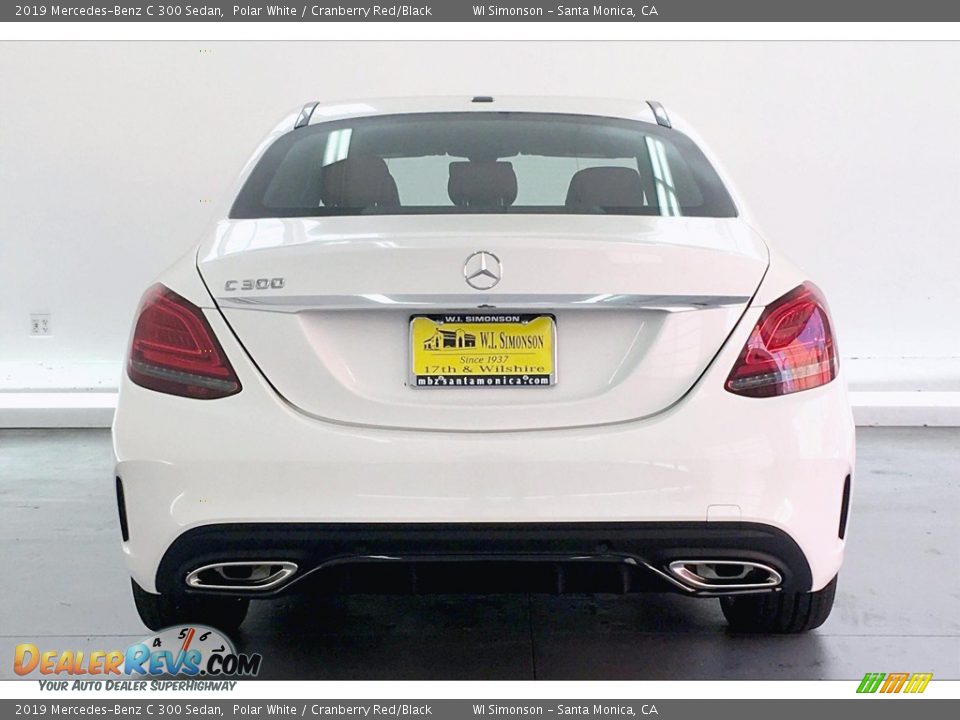 2019 Mercedes-Benz C 300 Sedan Polar White / Cranberry Red/Black Photo #3