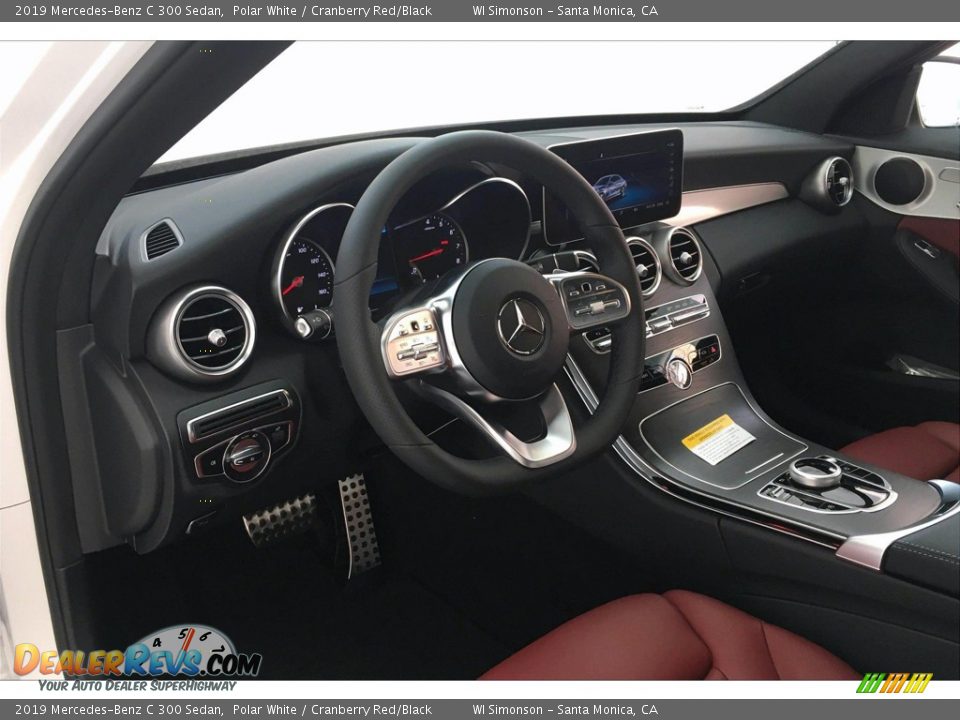 2019 Mercedes-Benz C 300 Sedan Polar White / Cranberry Red/Black Photo #4