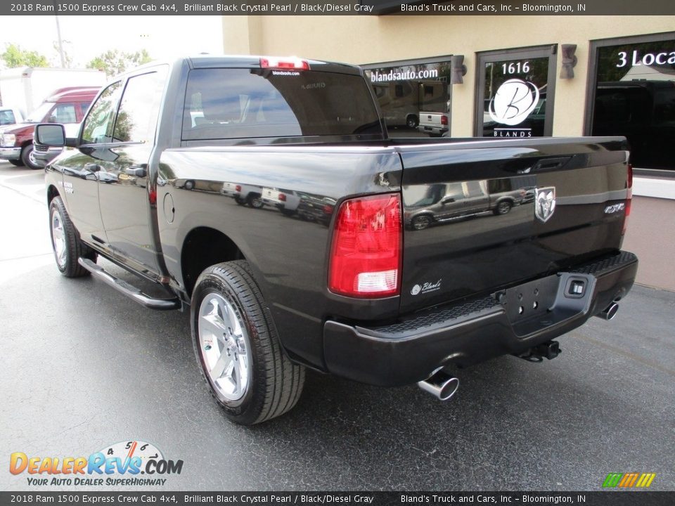 2018 Ram 1500 Express Crew Cab 4x4 Brilliant Black Crystal Pearl / Black/Diesel Gray Photo #3