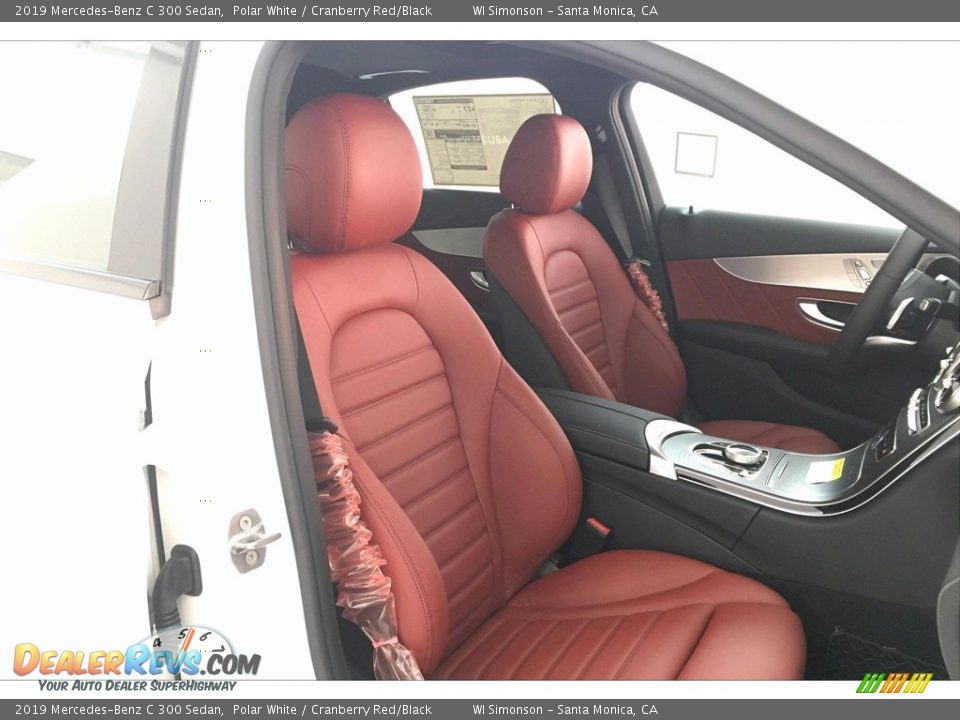 2019 Mercedes-Benz C 300 Sedan Polar White / Cranberry Red/Black Photo #5