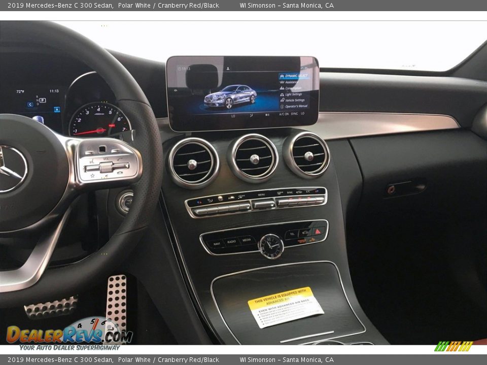 2019 Mercedes-Benz C 300 Sedan Polar White / Cranberry Red/Black Photo #6