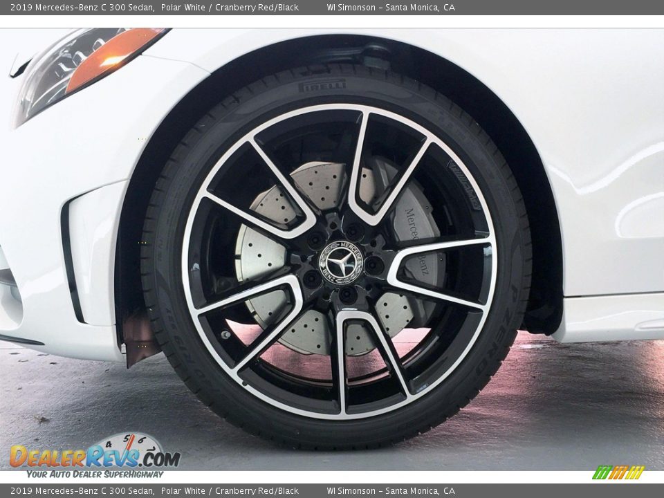 2019 Mercedes-Benz C 300 Sedan Polar White / Cranberry Red/Black Photo #9