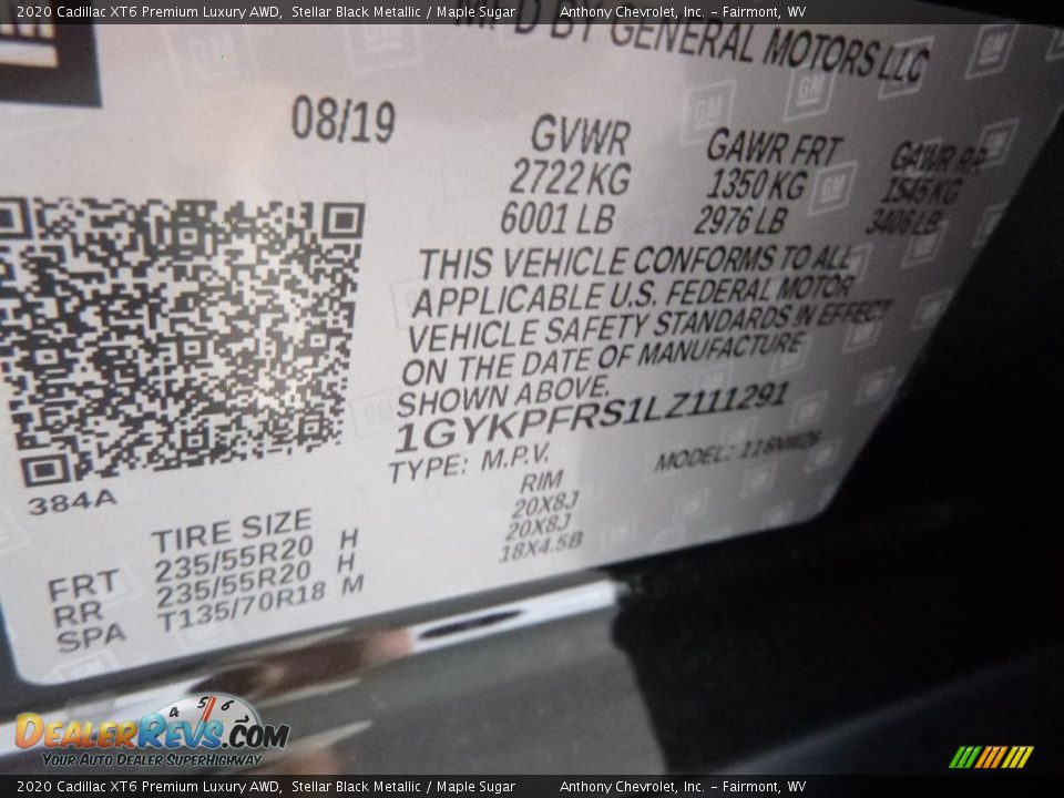 2020 Cadillac XT6 Premium Luxury AWD Stellar Black Metallic / Maple Sugar Photo #15