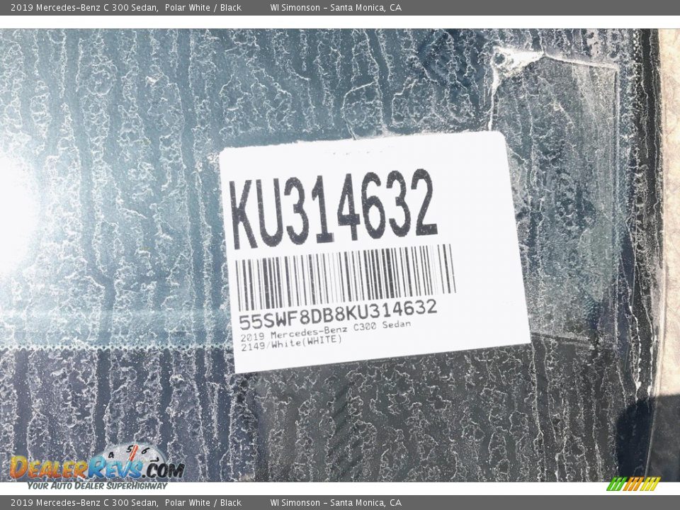 2019 Mercedes-Benz C 300 Sedan Polar White / Black Photo #12