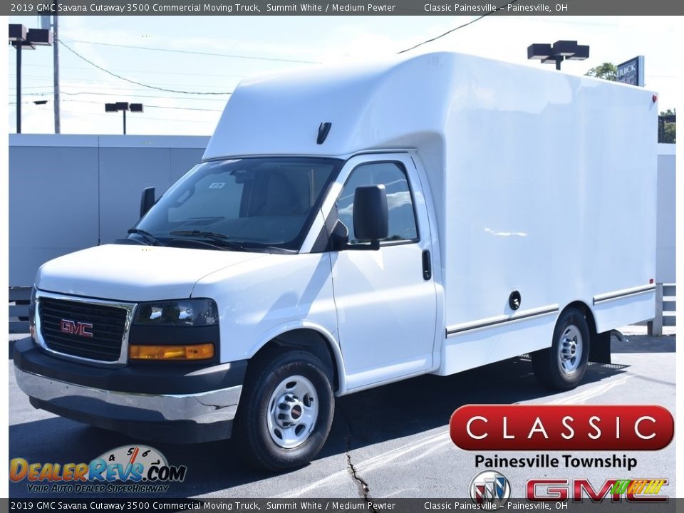 2019 GMC Savana Cutaway 3500 Commercial Moving Truck Summit White / Medium Pewter Photo #1