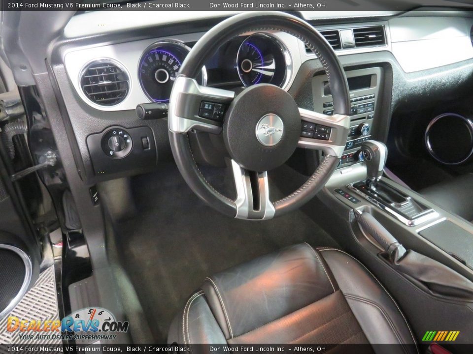 2014 Ford Mustang V6 Premium Coupe Black / Charcoal Black Photo #18