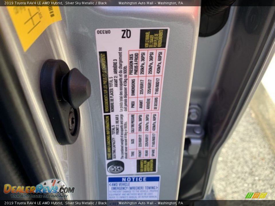 2019 Toyota RAV4 LE AWD Hybrid Silver Sky Metallic / Black Photo #10