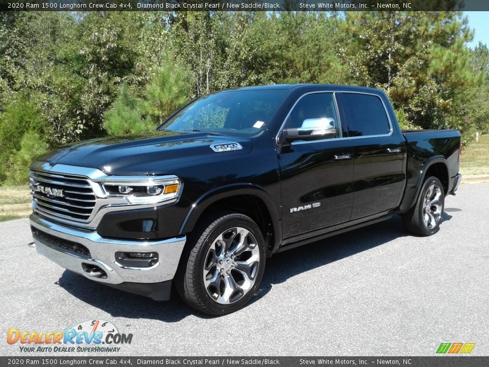 2020 Ram 1500 Longhorn Crew Cab 4x4 Diamond Black Crystal Pearl / New Saddle/Black Photo #2