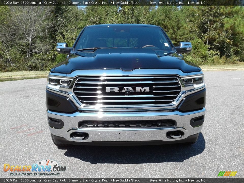 2020 Ram 1500 Longhorn Crew Cab 4x4 Diamond Black Crystal Pearl / New Saddle/Black Photo #3