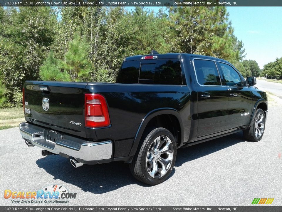 2020 Ram 1500 Longhorn Crew Cab 4x4 Diamond Black Crystal Pearl / New Saddle/Black Photo #6