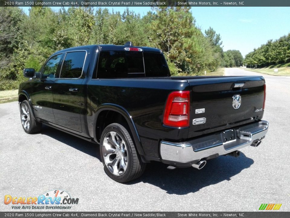 2020 Ram 1500 Longhorn Crew Cab 4x4 Diamond Black Crystal Pearl / New Saddle/Black Photo #8