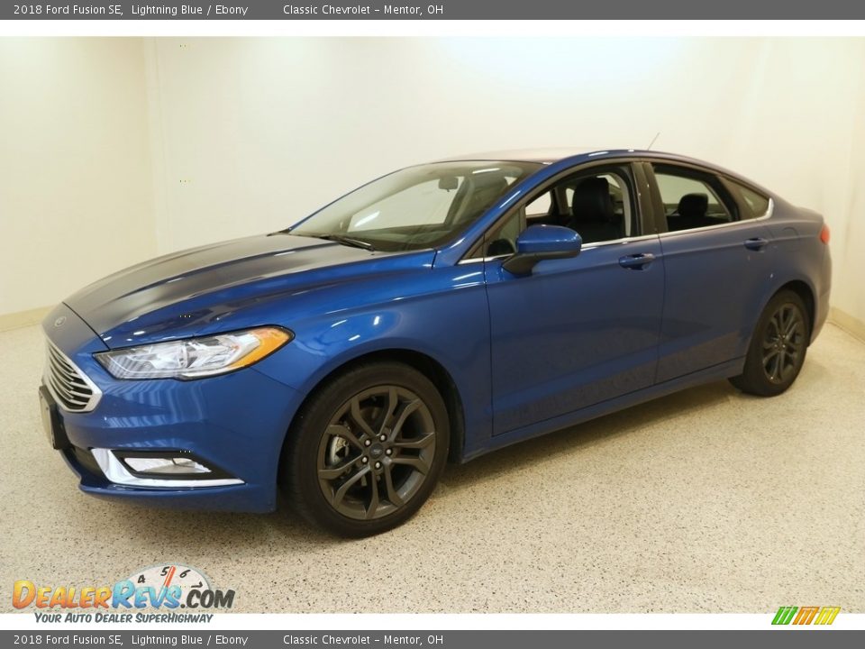 2018 Ford Fusion SE Lightning Blue / Ebony Photo #3
