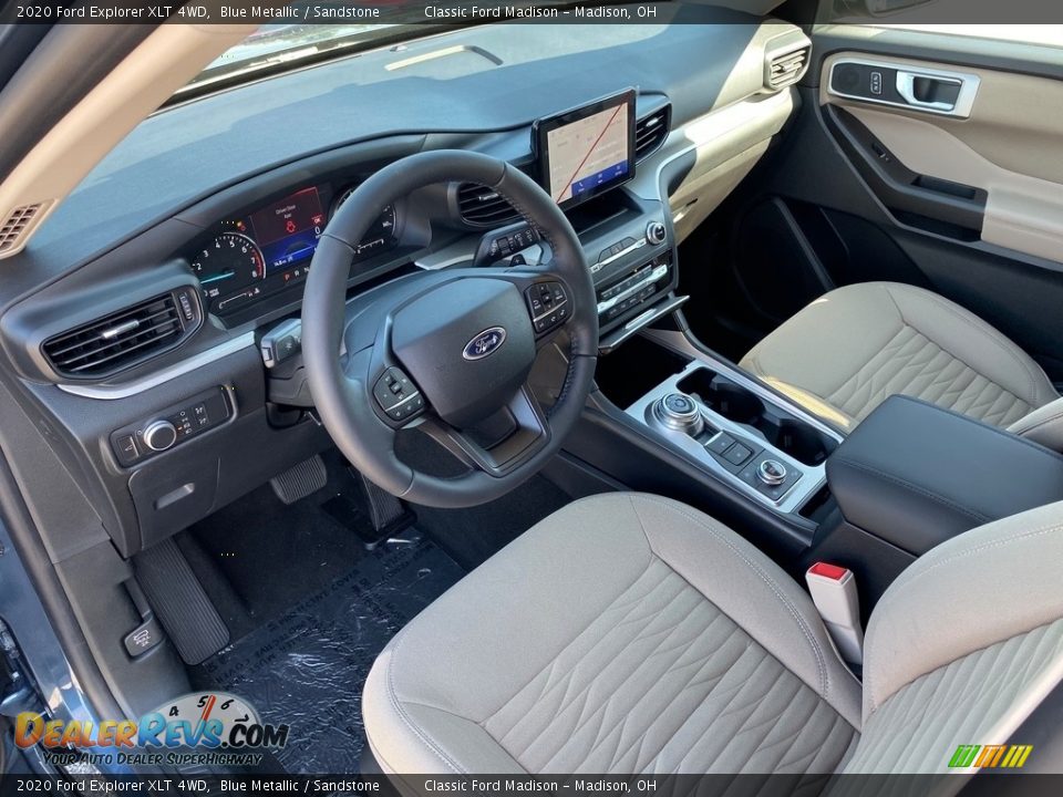 2020 Ford Explorer XLT 4WD Blue Metallic / Sandstone Photo #4