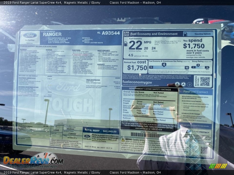 2019 Ford Ranger Lariat SuperCrew 4x4 Magnetic Metallic / Ebony Photo #7
