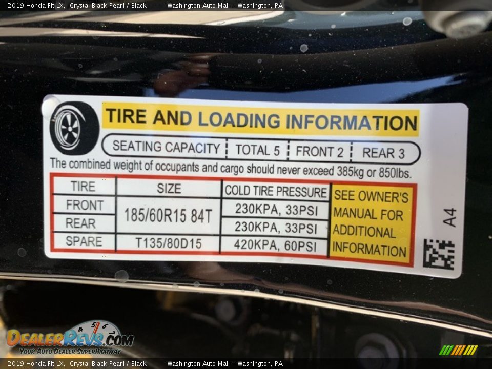 2019 Honda Fit LX Crystal Black Pearl / Black Photo #8