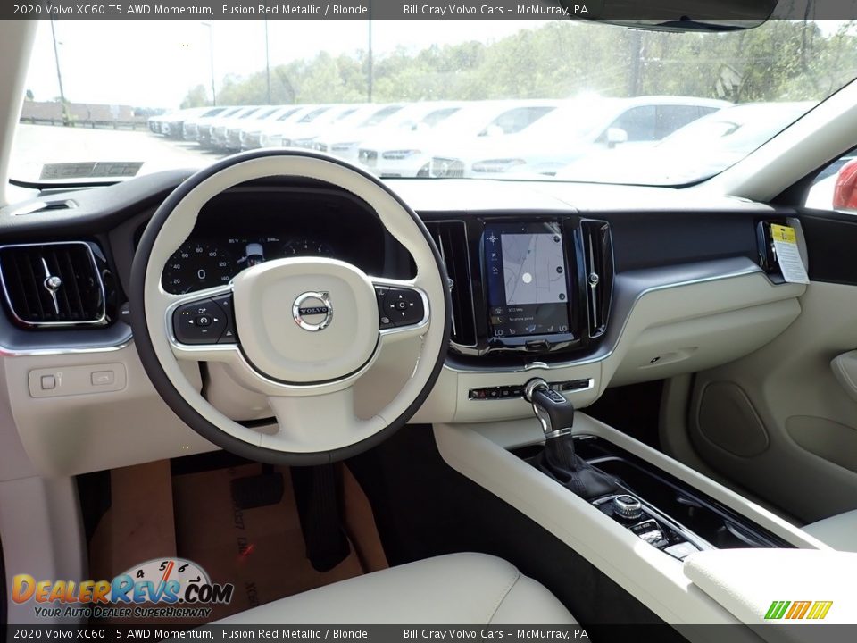 Blonde Interior - 2020 Volvo XC60 T5 AWD Momentum Photo #9