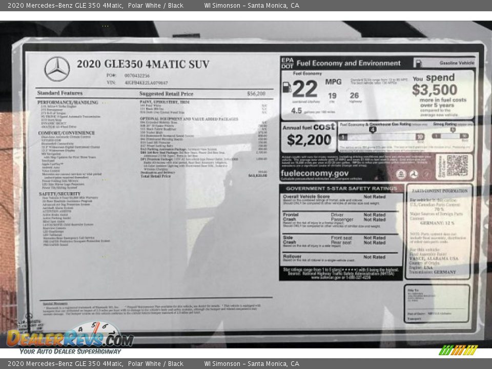 2020 Mercedes-Benz GLE 350 4Matic Polar White / Black Photo #10